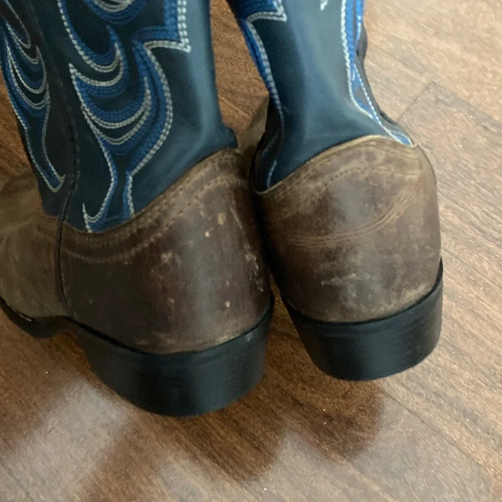 Cody James Brown Leather & Blue Stitch Cowboy Boots Sz 6